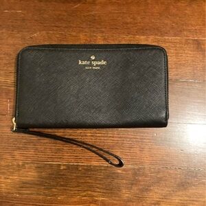 kate spade Black Zip-Around Wristlet Wallet